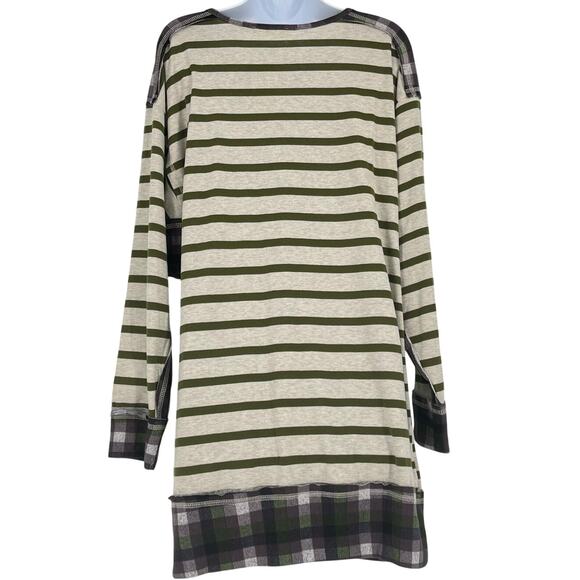 Everlily Rain Blueheaven Long Sleeve Tee Shirt in Grey/Green Size Medium - Picture 2 of 6